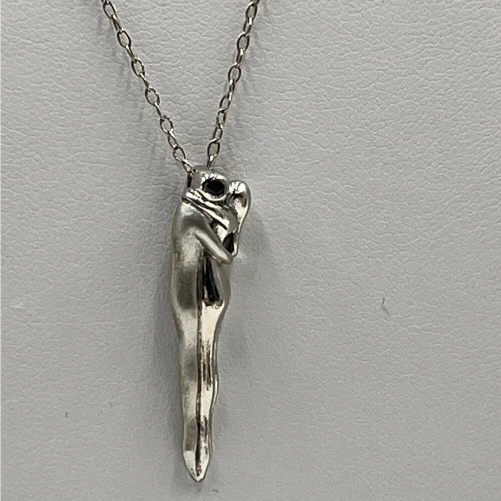 KIM Signed Sterling Wedding‎ Necklace Lovers Embrace Infinity Pendant Adam Eve